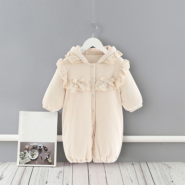 

baby rompers autumn winter warm fleece hooded baby girls costume overall clothing jumpsuits sleepwear pajamas 0-2y, Blue