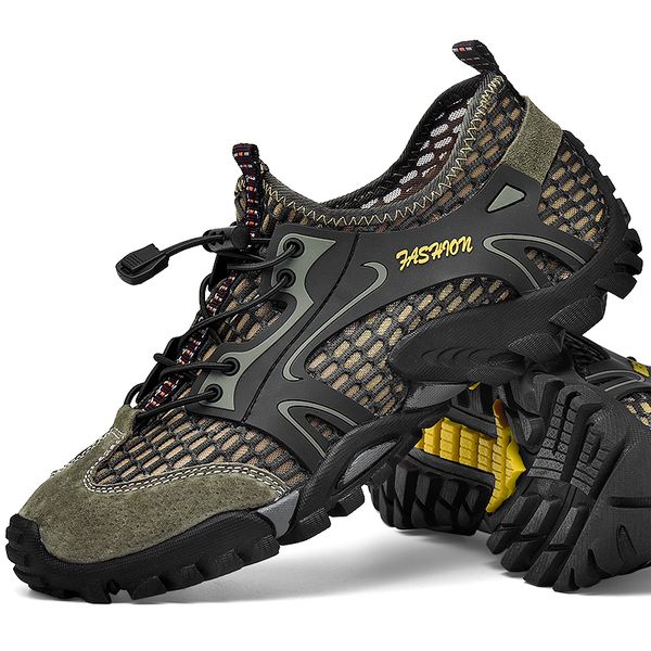 

big size 39-48 men mountain hiking shoes mesh breathalbe outdoor trekking sneakers comfortable climbing shoes men