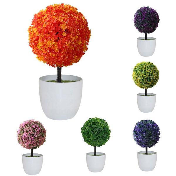 

artificial potted ornament ary ball shape bonsai fake plant home decoration