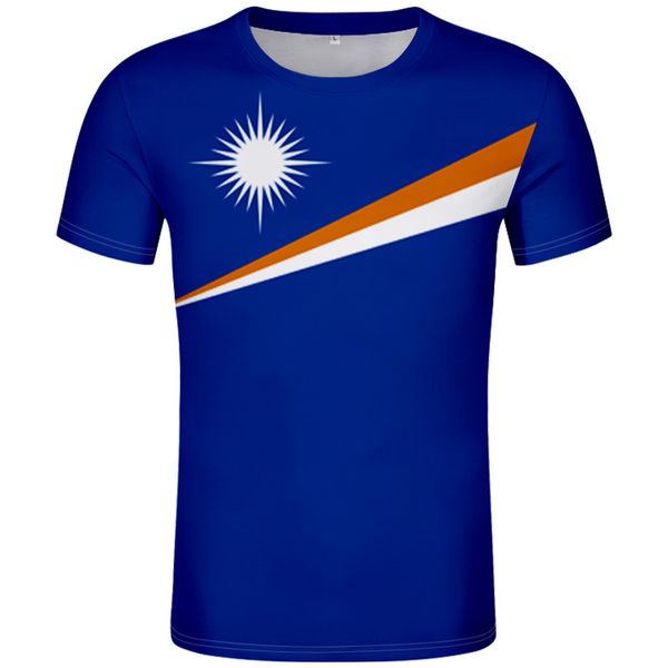 MARSHALL ISLANDS männliches T-Shirt DIY kostenlos nach Maß Name Nummer MHL T-Shirt Nation Flagge Land Druck Foto Logo Kleidung