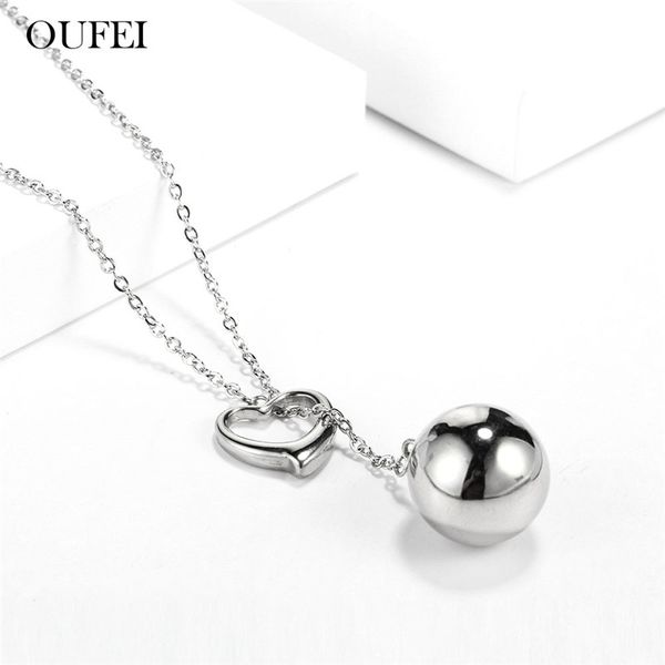 

oufei stainless steel jewelry woman bead necklace women necklaces & pendants fashion jewelry accessories gifts for women, Silver
