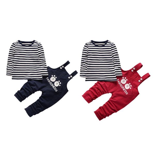 

kids t-shirt+bib pants 2pcs/set children's casual suit new autumn style 2019 baby clothes set children's clothing 1-5y, White