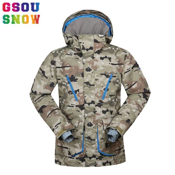 

gsou snow -30 degree ski jacket men winter warmth camo snowboard jacket waterproof windptoof breathable outdoor men's ski