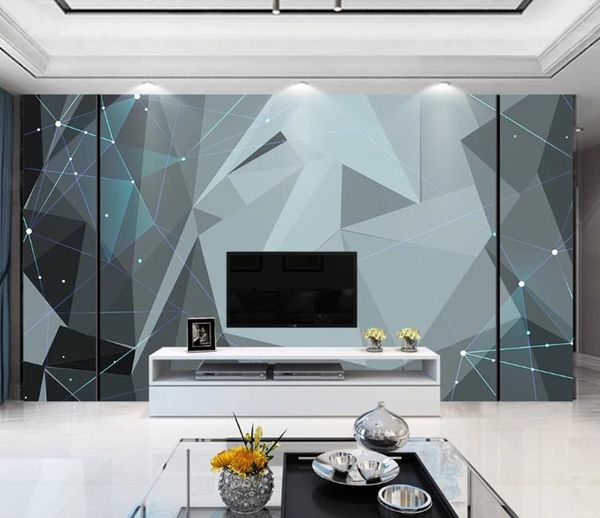 

custom wallpaper fashion 3d p living room mural stereo abstract geometric microlite stone triangles background wallpaper