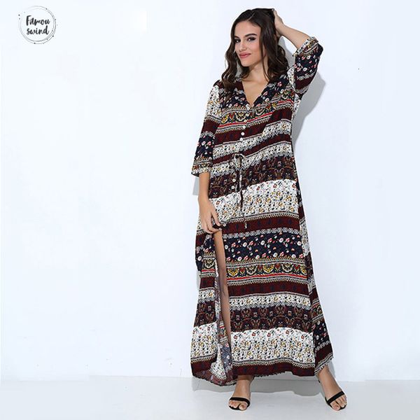 

платья boho этнического лето maxi платья женщина sexy v шея sundress дама половина рукав сыпучего big beach размер, Black;gray