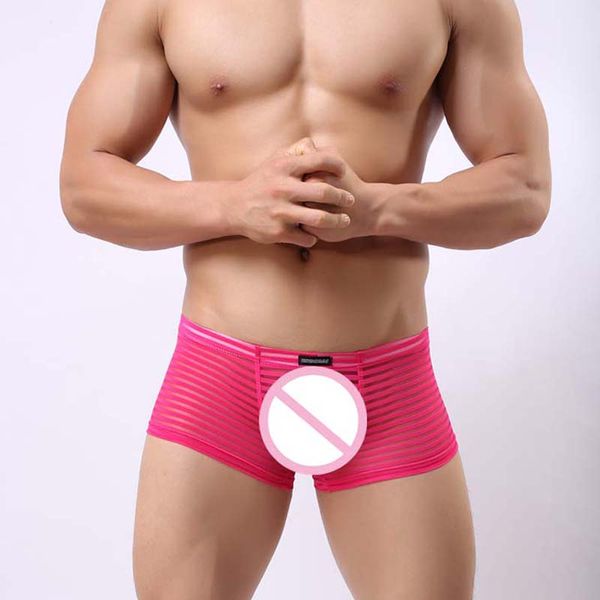 

underpants mens boxer shorts brand mesh transparent man underwear onderbroek mannen, Black;white