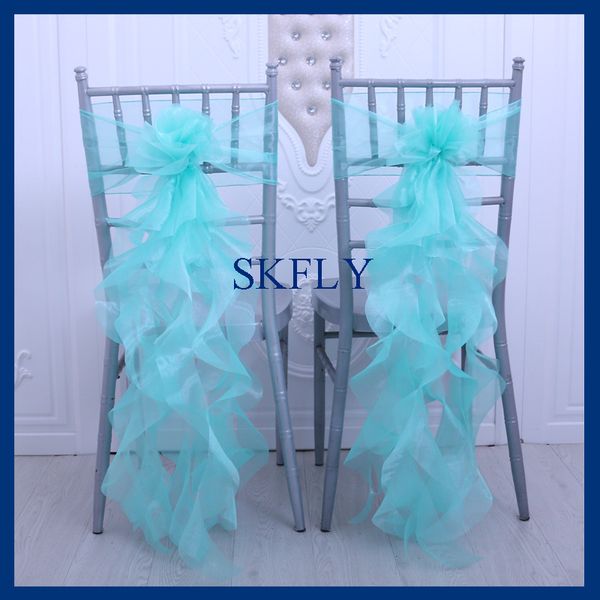 

ch098t skfly popular amazing nice color green curly willow organza chair sashes