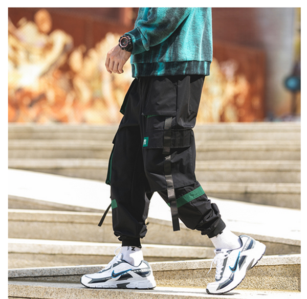 

2020 spring autumn men ankle-length pants pants mens casual hip hop safari style joggers male high street trousers, Black