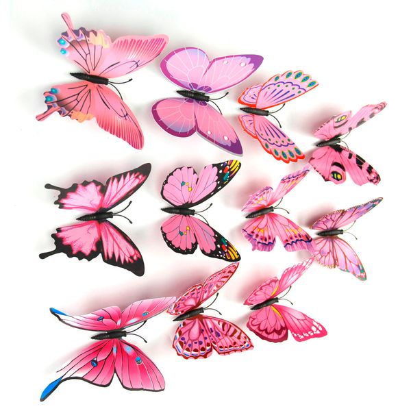 

12 pieces / set of fridge magnets cute butterfly magnet button refrigerator message sticker marx home decor kitchen access 819