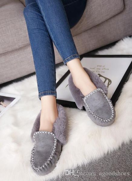

new female fur boots one han edition add wool cotton shoes winter wool winter ankle boots high knee snow boots, Black