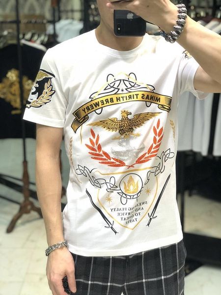 

20ss summer new fashion men's t-shirt mix and match pure cotton seiko print stamping comfortable short sleeve round neck t-shirt, White;black