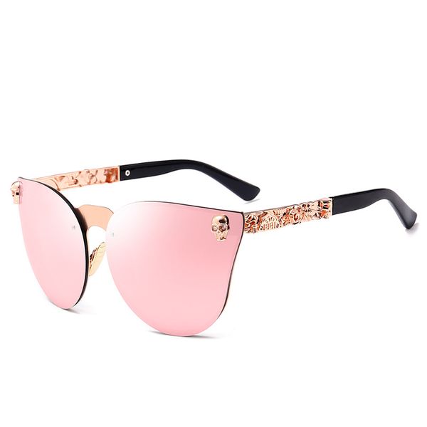 

fashion women gothic eyewear skull frame metal temple women glasses skeleton metal sun glasses uv400, White;black