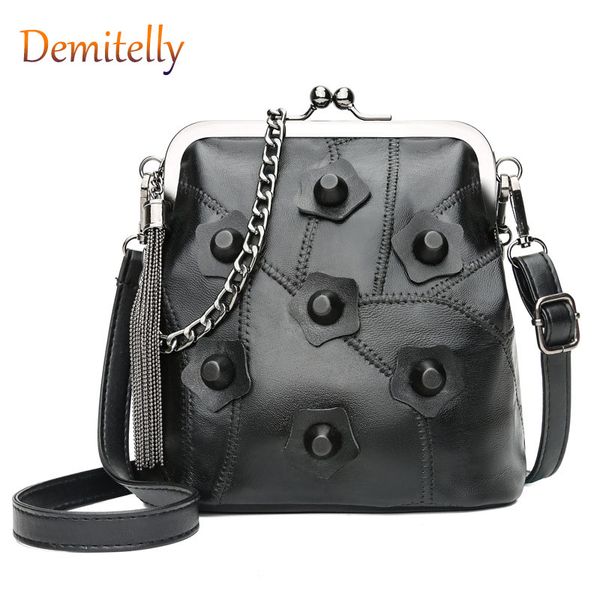 

summer stitching sheepskin women's handbag new chain bayonet ladies bag tassel fashion shoulder messenger bag wallet