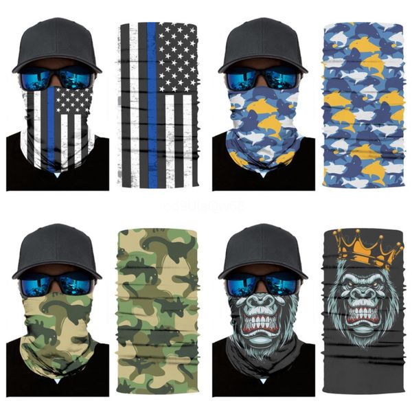 

hhgqq american magic sports flag skull scarf headband outdoor bike warmer cycling neck riding face mask head skull scarf kerchiefshipping#13, Blue;black