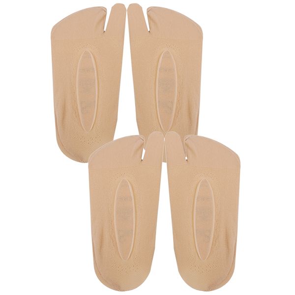 

2pairs skintone no show running split two toe socks for women ladies girls, Black;white