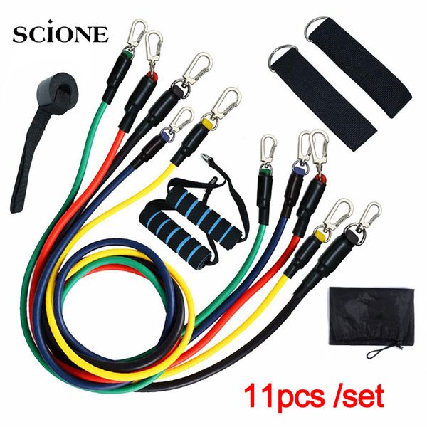 

resistance bands 11pcs/set pull rope fitness exercises latex tubes pedal excerciser body training workout yoga xa132a
