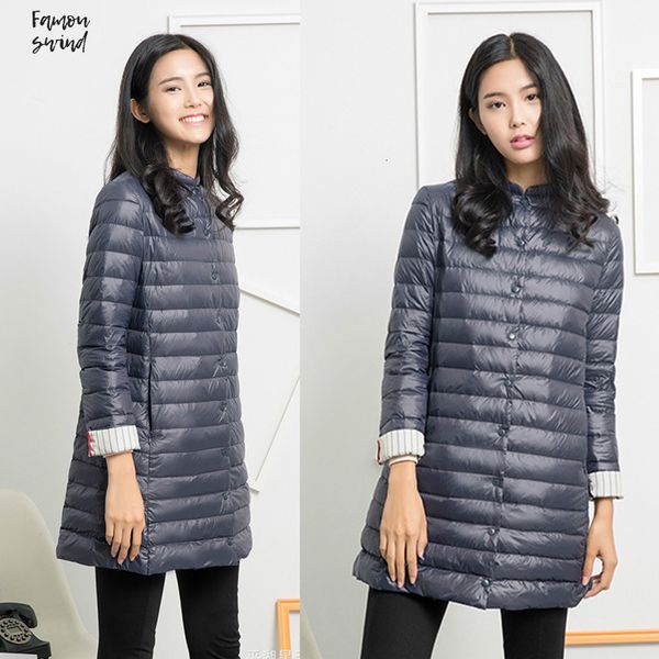 

winter coat casual jacket autumn for women snow warm laides long solid thin duck down coat for long sleeve coat, Black;brown