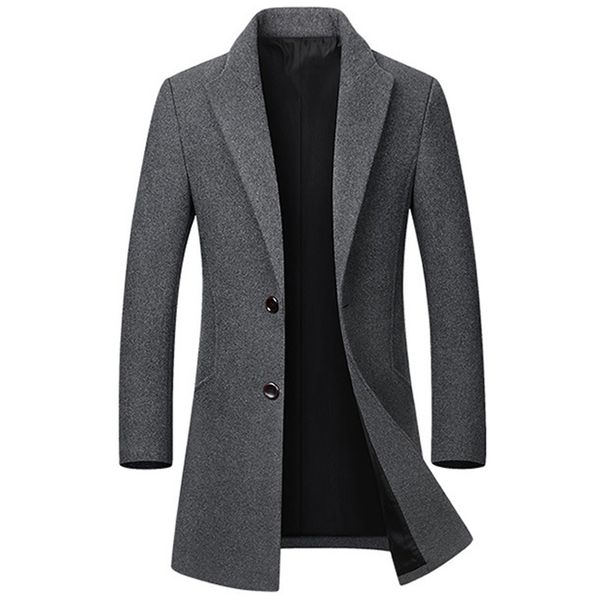 

winter wool jackets men wool blends casual slim outwear black coat men casaco masculino long trench coat