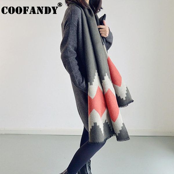 

new fashion cashmere faux wrap scarf women blanket cozy shawl oversized, Blue;gray