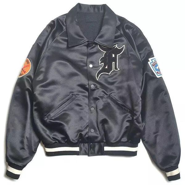 

туман мануэль мужские бейсбольные куртки страх божий высокое качество пальто уличная одежда хип хоп oversize куртка для мужчин, Black;brown