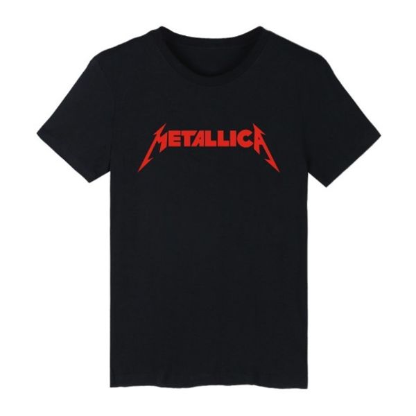 

mens summer tshirt european and american metallica metal band print short sleeved tshirt 4 colors plus size asian size s-4xl, White;black