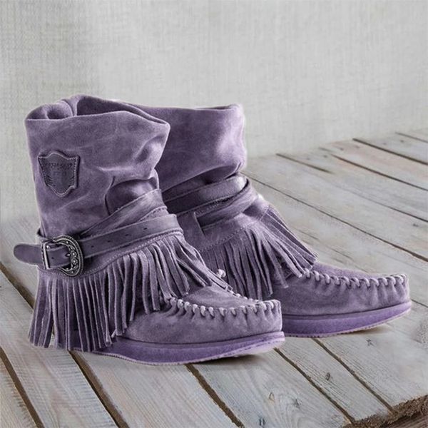 

nausk women tassel boots british style cuff high frosted snow boots elevator wedge shoes female fashion casual flat shoes, Black