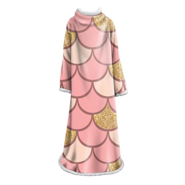 

mermaid fish scale print soft back to school blanket warm wool velvet blanket home camping cloth sleeve
