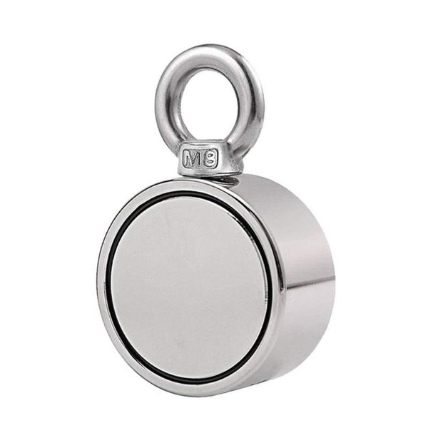 

68kg/37kg/29kg strong magnetic sucker salvage ring rings practical magnet metal ndfeb silver sturdy tool magnetic hook durable