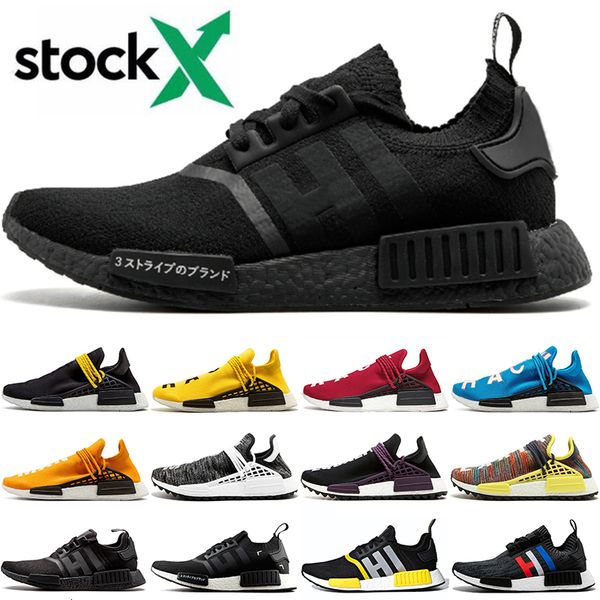 

new japan black nmd r1 trainers men running shoes fashion black yellow human race runner core orange thunder women sport red marble 36-45