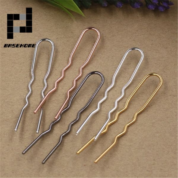

basehome 10pcs/lot copper hairpins hair sticks hair pin hairpin wear findings diy vintage jewelry, Golden;white