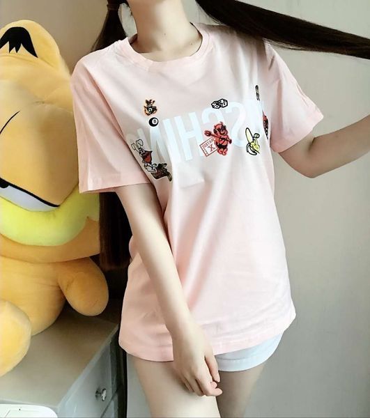 

women designer t shirts gg brand tees colorful letters printed short sleeves pattern style luxury girl nnicorn t1shirts, White