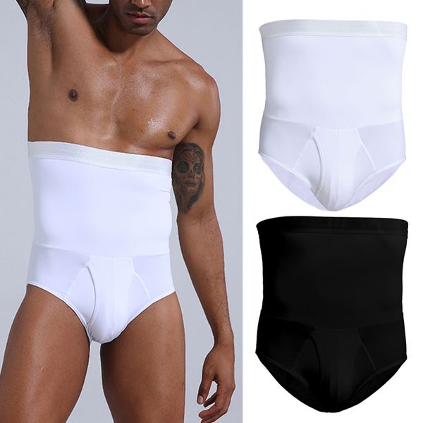 

man shaper high waist briefs slimming shapewear breathable stretchy for sports@88, Black;brown