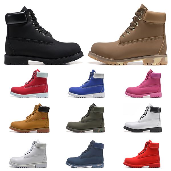 

-men women luxury designer ankle boots triple black white wheat navy blue fashion mens martin boot outddoor shoes jogging 276n