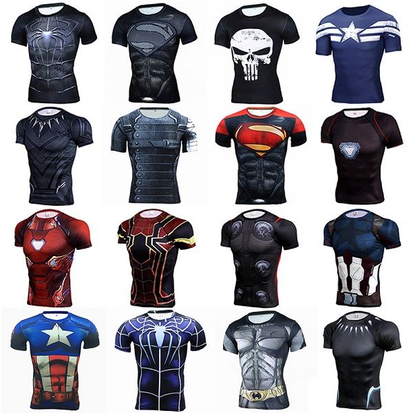 

men's quick drying t-shirt short sleeve dry clothes oweiyyii fitness wear summer fitness runn sports t-shirt, Black;blue