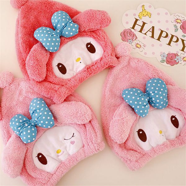 

cartoon my melody little twin stars anime sailor moon cute cat girl coral fleece dry hair cap shower cap for children adult