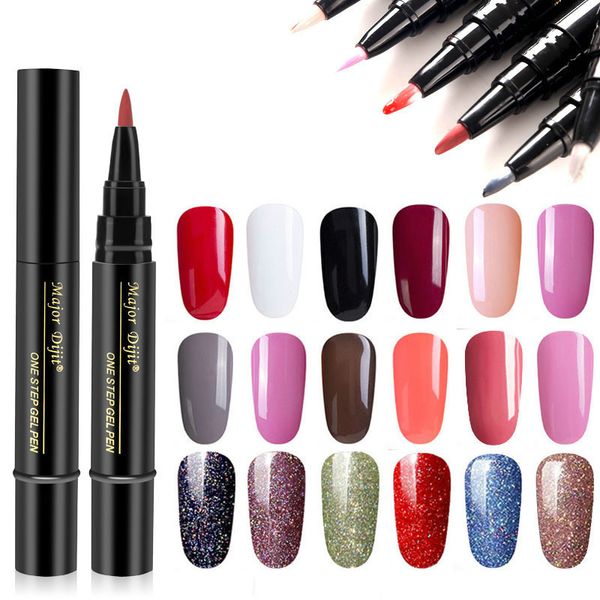 

convenient nail gel varnish pencil one step gel nail pen no need base primer 3 in 1 lacquer glitter polish