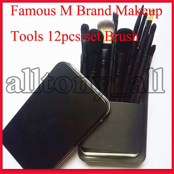 Brilhos de maquiagem famosa M Brand Tools 12 PCS Set Kit Travel Beauty Professional Foundation Eyeshadow Cosmetics Brush Q240507