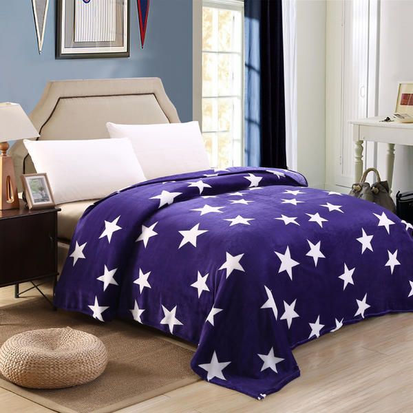 

new bright stars bedspread blanket high density super soft flannel blanket for the sofa/bed/car portable plaids throw