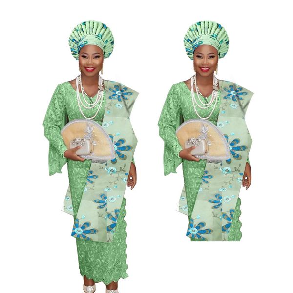 

aso oke for african wedding african headtie with with the shoulder gele, Red