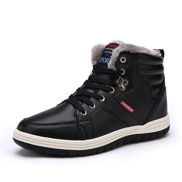 

mhysa 2019 fashion men winter comfortable snow boots keep warm boots plush ankle boot snow casual men's keep warm, Black