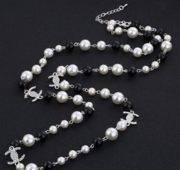 

fashion women pearls sweaters necklace rose gold plated pearl jewelry necklace for female gifts accessories designer necklace designer9