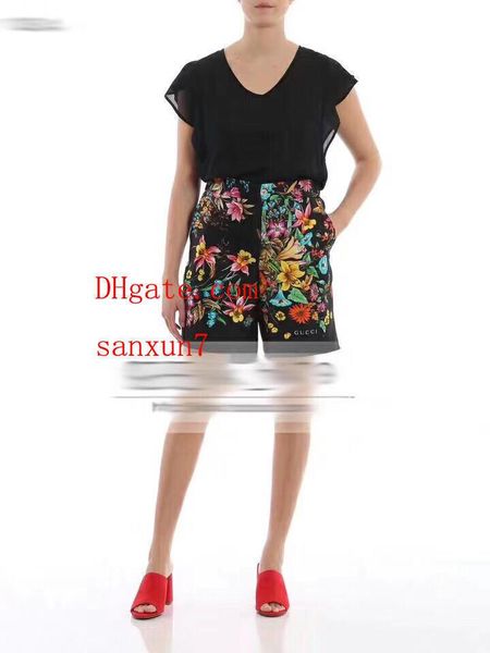 

2019 woman summer dresses women shorts loose print femme wide leg pants shorts brand tracksuit cotton loose pants uye-5, White;black