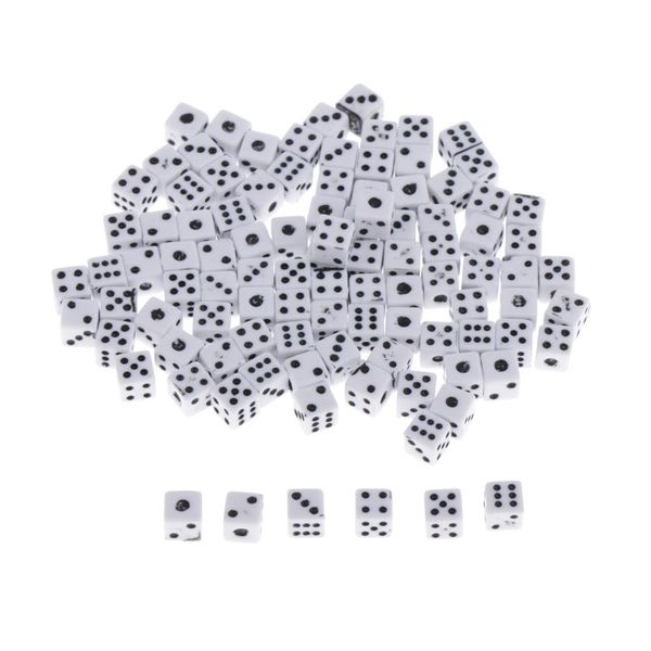 

100 pieces of 5 mm six sides d6 dies dies for dungeons and dragon game
