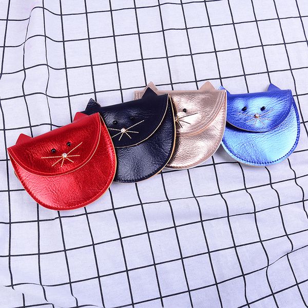 

mini cute cat shoulder bag kids key coin purse lovely bag little girl's present, White