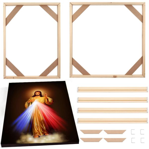 

3 sizes natural wood frame for canvas painting picture factory provide diy wall p frame poster frames