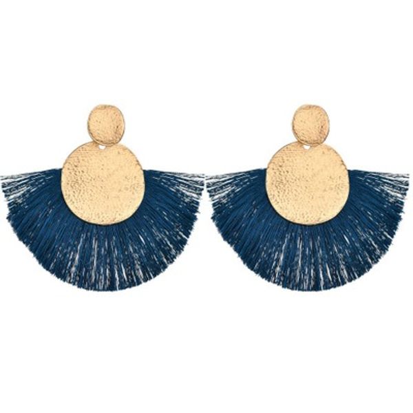 

2019 tassel earrings for women bohemian statement boho long dangle earring circle charms earings fashion jewelry e2834, Golden