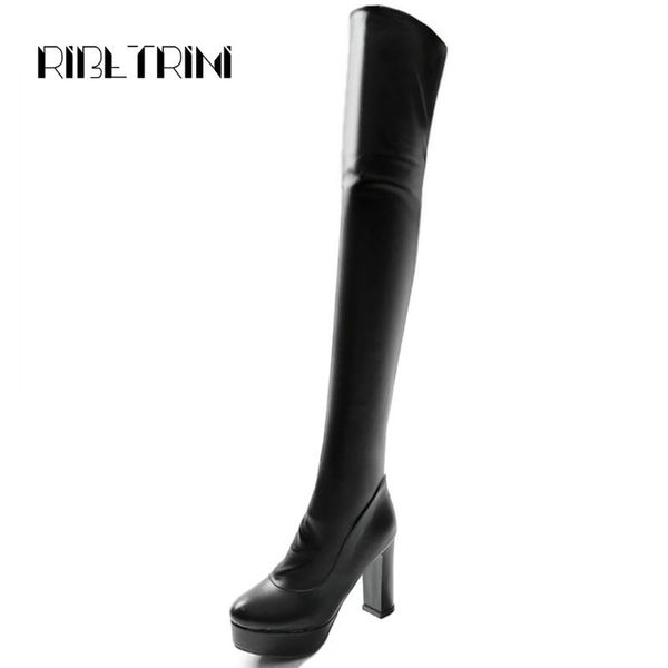 

ribetrini brand lady new fashion over the knee boots high heels thigh high black boots women 2020 party wedding woman shoes