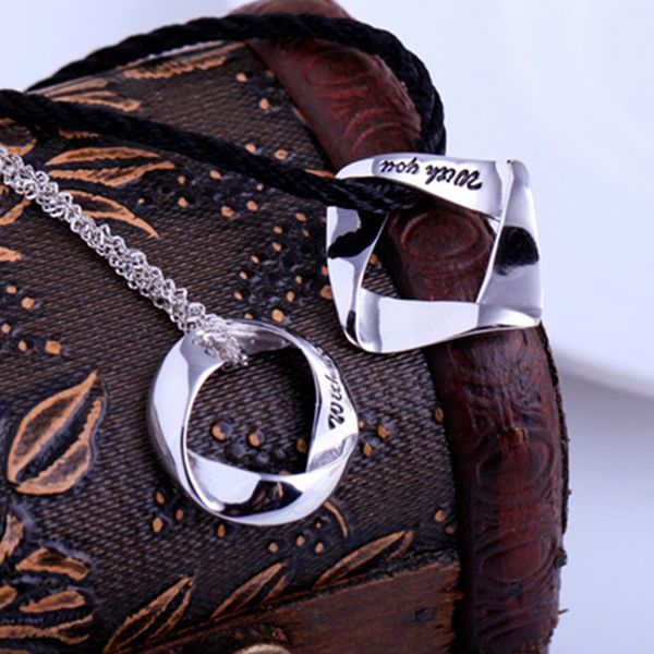 

мода ювелирных изделий женщин mens и женщины-пара подвеска корейского стиль radius ожерелье валентин, Silver