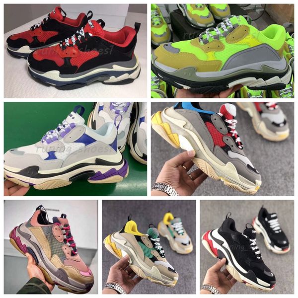 

Париж 17FW тройной S тройной S дизайнер кроссовки старый папа для мужчин женщин беже