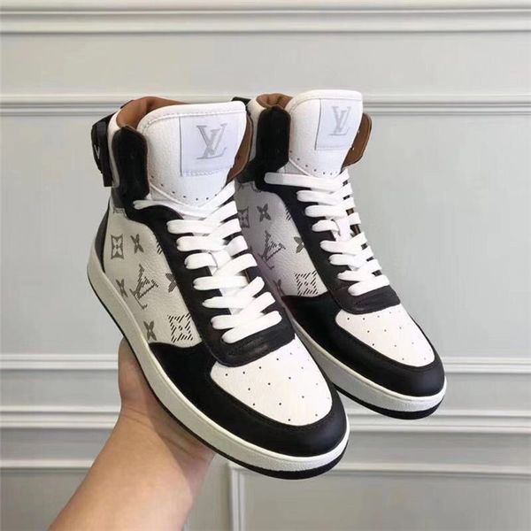 

fashionable wild women's shoes luxury leather boots brand women's boots high-shoes men's platform sports shoes men's cas, Black